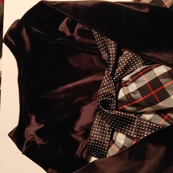 WHAT A DOLL Christmas dress black and white plaid long sleeves size 5 - Picture 7 of 13